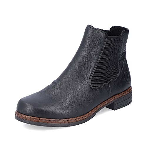 Rieker Damen Chelsea Boots 75170, Frauen Stiefeletten,Schlupfstiefel,flach,Stiefel,Bootee,Booties,halbstiefel,Kurzstiefel,schwarz (00),36 EU / 3.5 UK von Rieker