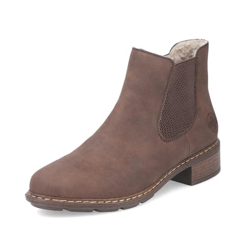 Rieker Damen Chelsea Boots 77254, Frauen Stiefeletten,uebergangsstiefel,Schlupfstiefel,Winterstiefeletten,Winterschuhe,warm,braun (25),38 EU / 5 UK von Rieker