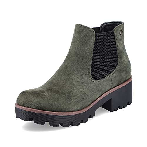 Rieker Damen Chelsea Boots 99284, Frauen Stiefeletten,uebergangsstiefel,Schlupfstiefel,flach,Women's,Woman,Lady,Ladies,Boots,grün (54),38 EU / 5 UK von Rieker