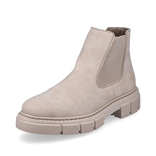 Rieker Damen Chelsea Boots M3854, Frauen Stiefeletten,Schlupfstiefel,flach,Stiefel,Bootee,Booties,halbstiefel,Kurzstiefel,beige (62),36 EU / 3.5 UK von Rieker