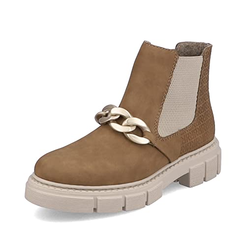 Rieker Damen Chelsea Boots M3873, Frauen Stiefeletten,gefüttert,Stiefel,Bootee,Booties,halbstiefel,Kurzstiefel,braun (24),39 EU / 6 UK von Rieker