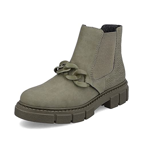 Rieker Damen Chelsea Boots M3873, Frauen Stiefeletten,schlupfstiefel,winterstiefeletten,winterschuhe,gefüttert,stiefel,grün (52),39 EU / 6 UK von Rieker