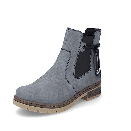 Rieker Damen Chelsea Boots Y7460, Frauen Stiefeletten,booties,halbstiefel,kurzstiefel,uebergangsschuhe,uebergangsstiefel,blau (14),41 EU / 7.5 UK von Rieker