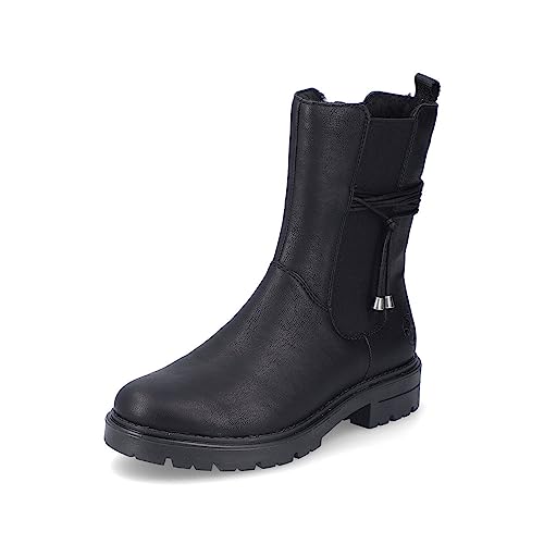 Rieker Damen Chelsea Boots Z2880, Frauen Stiefeletten,halbstiefel,Kurzstiefel,uebergangsschuhe,uebergangsstiefel,flach,schwarz (00),40 EU / 6.5 UK von Rieker
