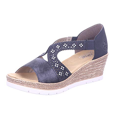 Rieker Damen Frühjahr/Sommer 619A3 Geschlossene Sandalen, Braun (Nightblue/Pazifik 14), 42 EU von Rieker