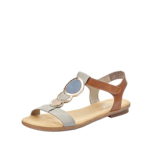 Rieker Damen 64278 Sandalen, Grau Cement Amaretto Rose Jeans 42, 36 EU von Rieker
