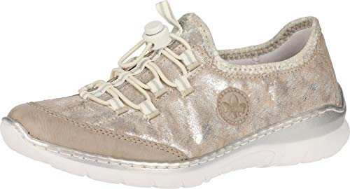 Rieker Damen Frühjahr/Sommer L32Y3 Sneaker, Weiß (Ice/Rose-Metallic/Silverflower 80) von Rieker