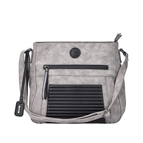 Rieker H1481-42 Handtasche Kunstleder Damen in grau-kombi - Gr. S von Rieker