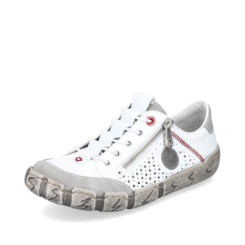 Rieker Damen Low-Top Sneaker L0355, Frauen Halbschuhe,Freizeitschuhe,Turnschuhe,Laufschuhe,straßenschuhe,Strassenschuhe,Weiss (80),38 EU / 5 UK von Rieker