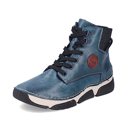 Rieker Damen High-Top Sneaker 45943, Frauen Halbschuhe,high top Sneaker,Sneaker-Stiefeletten,mid Cut,straßenschuhe,blau (12),38 EU / 5 UK von Rieker