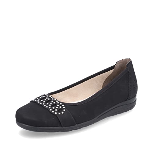 Rieker Damen Klassische Ballerinas L9359, Frauen Flats,Sommerschuhe,Ballerina-Schuhe,Ballett-Schuhe,Ballet-Flats,flach,schwarz (00),37 EU / 4 UK von Rieker