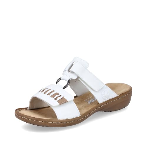 Rieker Damen Klassische Sandalen 60881, Frauen Sandalen,Sommerschuhe,Freizeitschuhe,offene Schuhe,Strandschuhe,Weiss (80),42 EU / 8 UK von Rieker