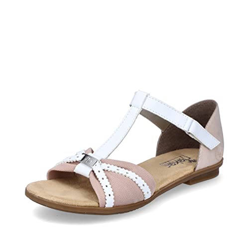 Rieker Damen Klassische Sandalen 64250, Frauen Sandalen,Freizeitschuhe,offene,Strandschuhe,Sandaletten,bequem,Women's,Lady,rosa (92),41 EU / 7.5 UK von Rieker