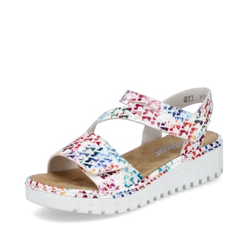 Rieker Damen Klassische Sandalen V1364, Frauen Sandalen,Sommerschuhe,Freizeitschuhe,offene Schuhe,Strandschuhe,Multi (90),40 EU / 6.5 UK von Rieker