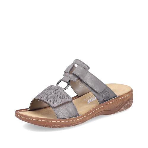 Rieker Damen Klassische Sandalen V2885, Frauen Sandalen,Sommerschuhe,Freizeitschuhe,offene Schuhe,Strandschuhe,grau (42),41 EU / 7.5 UK von Rieker