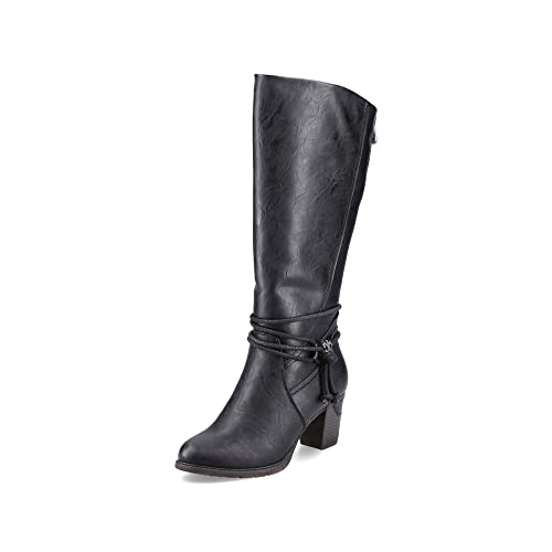 Rieker Damen Klassische Stiefel 96059, Frauen Stiefel,langschaftstiefel,hoher absatz,boots,winterstiefel,winterschuhe,schwarz (00),39 EU / 6 UK von Rieker