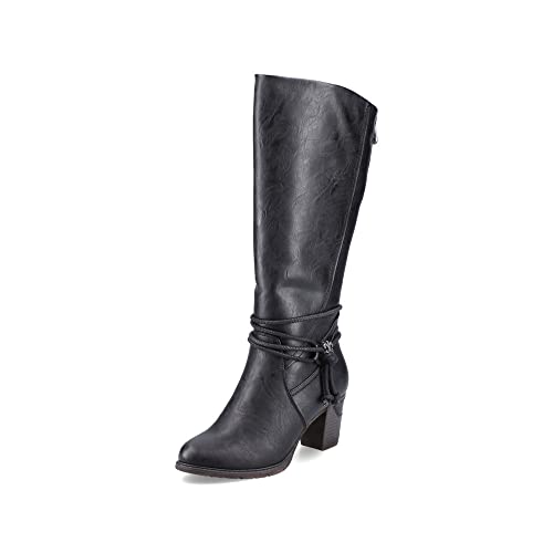 Rieker Damen Klassische Stiefel 96059, Frauen Stiefel,langschaftstiefel,hoher Absatz,Boots,Winterstiefel,Winterschuhe,schwarz (00),42 EU / 8 UK von Rieker