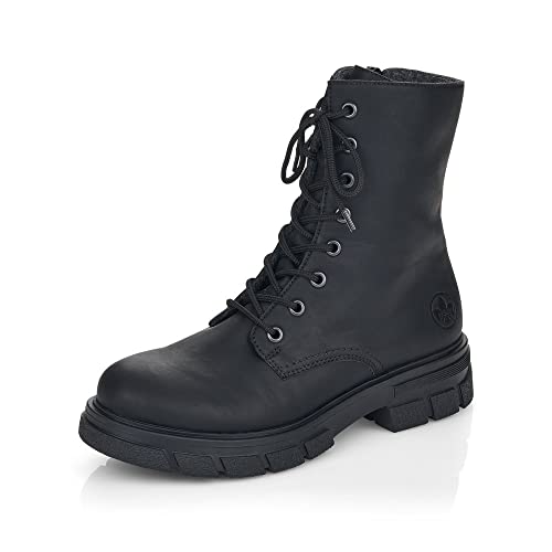 Rieker Damen Biker Boots Z9120, Frauen Stiefeletten,flach,Stiefel,Bootee,Booties,halbstiefel,Kurzstiefel,uebergangsschuhe,schwarz (00),36 EU / 3.5 UK von Rieker