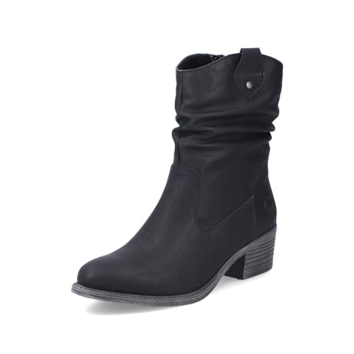 Rieker Damen Klassische Stiefeletten 73170, Frauen Stiefeletten,reißverschluss,gerafft,Boots,Stiefel,Bootee,Booties,schwarz (00),40 EU / 6.5 UK von Rieker