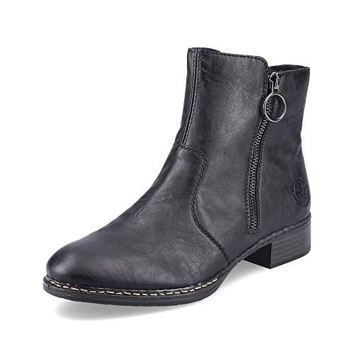 Rieker Damen Ankle Boots 73450, Frauen Stiefeletten,Kurzstiefel,uebergangsschuhe,uebergangsstiefel,knöchelhoch,Stiefel,schwarz (00),37 EU / 4 UK von Rieker