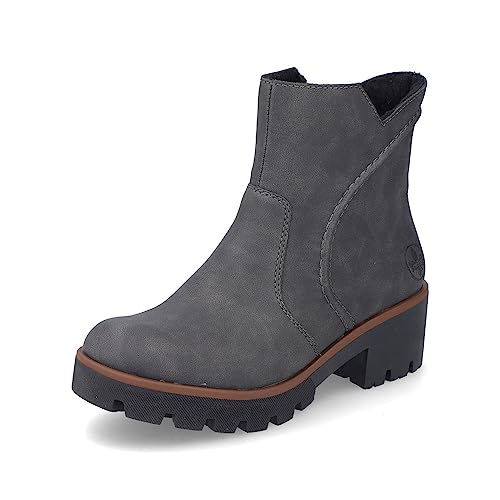 Rieker Damen Klassische Stiefeletten 79261, Frauen Stiefeletten,booties,halbstiefel,kurzstiefel,uebergangsschuhe,grau (45),38 EU / 5 UK von Rieker