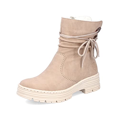 Rieker Damen Klassische Stiefeletten X8558, Frauen Stiefeletten,lose Einlage,uebergangsstiefel,übergangsschuhe,Boots,Bootee,beige (20),38 EU / 5 UK von Rieker