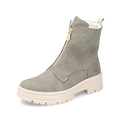 Rieker Damen Klassische Stiefeletten X8572, Frauen Stiefeletten,lose Einlage,hoch,boots,stiefel,bootee,booties,halbstiefel,grün (52),42 EU / 8 UK von Rieker