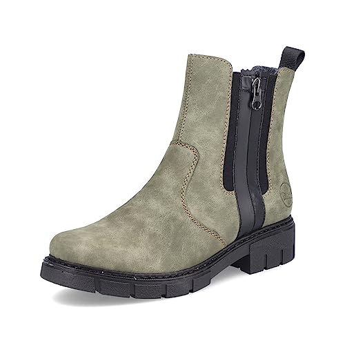 Rieker Damen Ankle Boots Z3560, Frauen Stiefeletten,uebergangsschuhe,uebergangsstiefel,flach,Stiefel,Bootee,Booties,grün (54),38 EU / 5 UK von Rieker