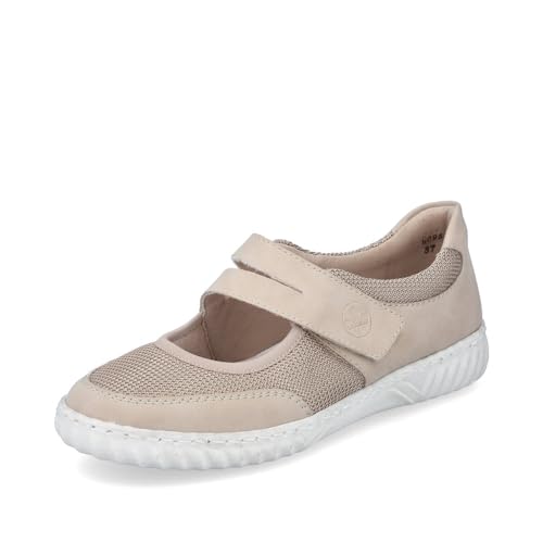 Rieker Damen Riemchenballerinas N0951, Frauen Flats,Ausgehschuhe,Abendschuhe,Slip-ons,spangenballerinas,Mary-Jane,Ballerinen,beige (62),38 EU / 5 UK von Rieker