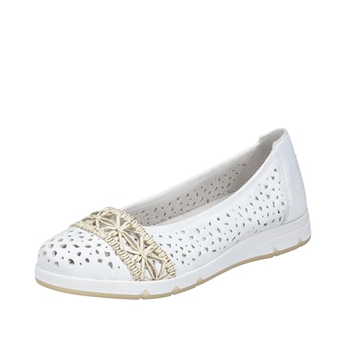 Rieker Damen L3062 Ballerina, Weiß, 38 EU von Rieker