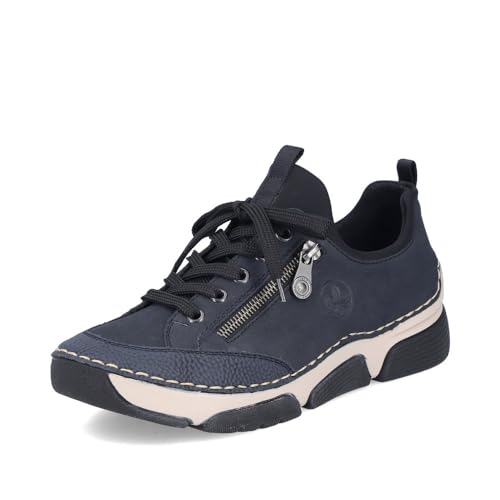 Rieker Damen Low-Top Sneaker 45973, Frauen Halbschuhe,schnürschuhe,schnürer,Plateausohle,straßenschuhe,Strassenschuhe,blau (15),41 EU / 7.5 UK von Rieker