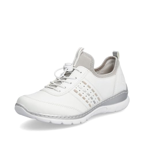 Rieker Damen Low-Top Sneaker L3259, Frauen Halbschuhe,schnürer,straßenschuhe,Strassenschuhe,Sportschuhe,Freizeitschuhe,Weiss (80),41 EU / 7.5 UK von Rieker