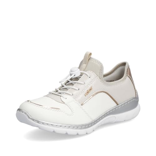 Rieker Damen Low-Top Sneaker L3294, Frauen Halbschuhe,straßenschuhe,Strassenschuhe,Sportschuhe,Freizeitschuhe,Weiss Kombi (80),38 EU / 5 UK von Rieker