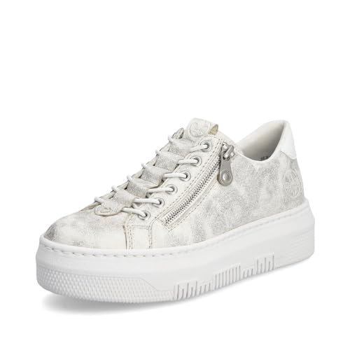 Rieker Damen Low-Top Sneaker M1953, Frauen Halbschuhe,schnürer,Plateausohle,straßenschuhe,Strassenschuhe,Sportschuhe,Weiss (60),38 EU / 5 UK von Rieker