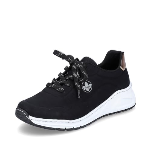 Rieker Damen Low-Top Sneaker M4903, Frauen Halbschuhe, lose Einlage,Freizeitschuhe,Laufschuhe,straßenschuhe,Sportschuhe,schwarz (01),37 EU / 4 UK von Rieker