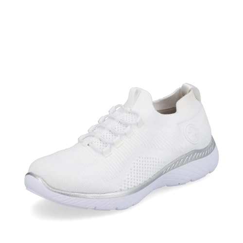 Rieker Damen Low-Top Sneaker M5074, Frauen Halbschuhe,Laufschuhe,schnürschuhe,schnürer,straßenschuhe,Strassenschuhe,Weiss (80),37 EU / 4 UK von Rieker