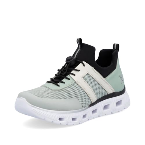 Rieker Damen Low-Top Sneaker M6061, Frauen Halbschuhe,straßenschuhe,Strassenschuhe,Freizeitschuhe,Turnschuhe,grün Kombi (52),40 EU / 6.5 UK von Rieker