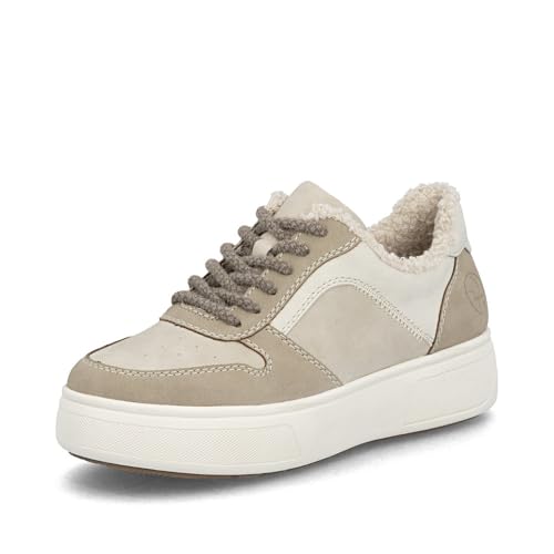 Rieker Damen Low-Top Sneaker M7700, Frauen Halbschuhe, lose Einlage,Turnschuhe,Laufschuhe,straßenschuhe,Strassenschuhe,beige (62),37 EU / 4 UK von Rieker