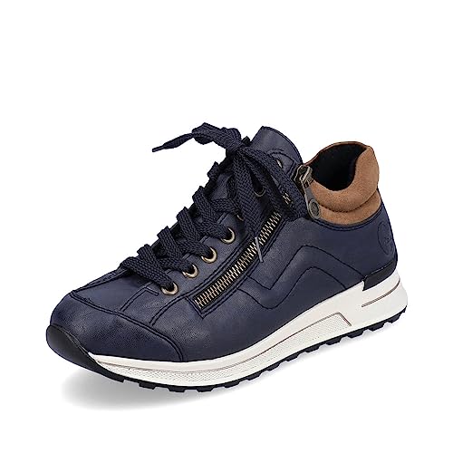 Rieker Damen Low-Top Sneaker N1400, Frauen Halbschuhe,lose Einlage,Freizeit,sportlich,straßenschuhe,Strassenschuhe,blau (14),36 EU / 3.5 UK von Rieker