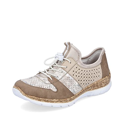 Rieker Damen Low-Top Sneaker N4255, Frauen Halbschuhe,Strassenschuhe,Sportschuhe,Freizeitschuhe,Turnschuhe,Laufschuhe,Freizeit,beige (60),39 EU / 6 UK von Rieker