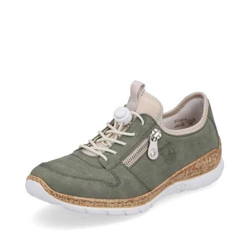 Rieker Damen Low-Top Sneaker N42G0, Frauen Halbschuhe,schnürer,straßenschuhe,Strassenschuhe,Sportschuhe,Freizeitschuhe,grün (52),39 EU / 6 UK von Rieker