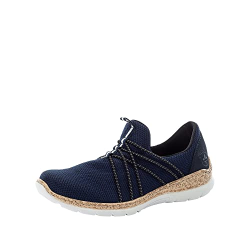 Rieker Damen Low-Top Sneaker N42K1, Frauen Halbschuhe,Halbschuhe,straßenschuhe,Freizeit,sportlich,Lady,Ladies,Women's,blau (14),36 EU / 3.5 EU von Rieker