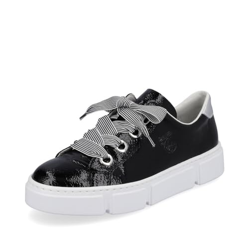 Rieker Damen Low-Top Sneaker N59A2, Frauen Halbschuhe,Sportschuhe,Freizeitschuhe,Turnschuhe,Laufschuhe,schnürschuhe,schwarz (00),37 EU / 4 UK von Rieker