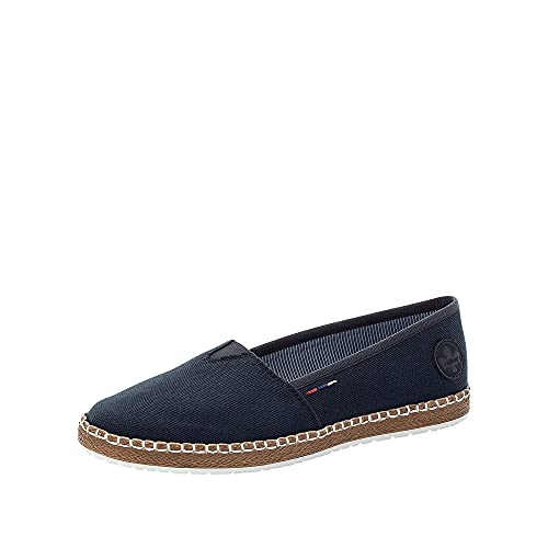 Rieker Damen Flats M2278, Frauen Espadrilles,umflochten,maritim,espandrillos,Espadrillos,Espandrilles,Sommerschuhe,Slipper,blau (14),38 EU / 5 UK von Rieker