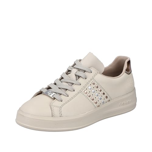 Rieker Damen M8400 Schnürhalbschuhe, Beige, 41 EU von Rieker