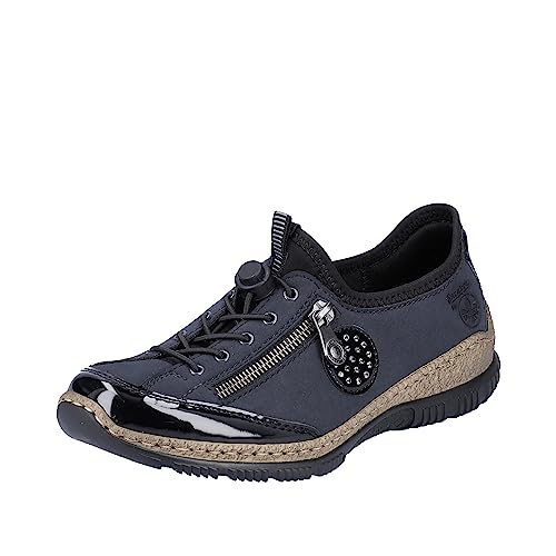 Rieker Damen N3268 Slip On Sneaker, Blau (Schwarz/Pazifik/Baltik/Schwarz 01), 40 EU von Rieker