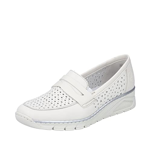 Rieker Damen N3356 Slipper, weiß, 38 EU von Rieker