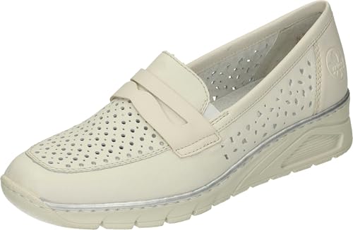 Rieker Damen N3356 Slipper, weiß, 39 EU von Rieker