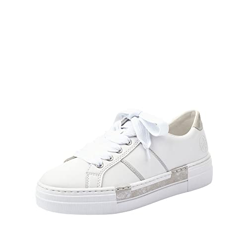 Rieker Damen N4902 Sneaker, Weiß (Weiss/Fog-Silver/ 81 81), 36 EU von Rieker