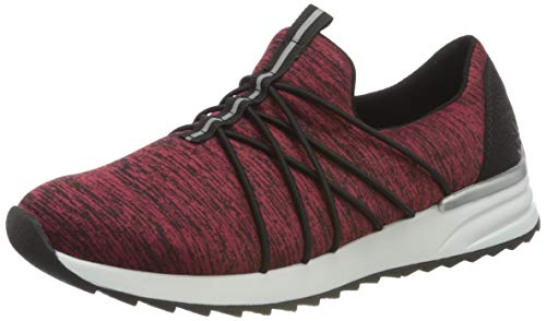 Rieker Damen N8061 Sneaker, rot-schwarz/schwarz 35, 41 EU von Rieker